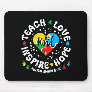 Autismus Herz Sei Freundlich Lehre Liebe ASD Bewus Mousepad