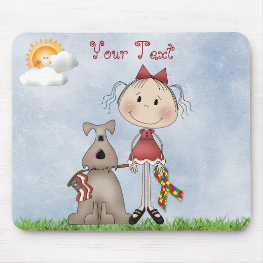 Autismus* Hinzufügen Ihrer Textmousepad Mousepad (Vorne)