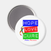 Autismus Hope Liebe Cure Magnet (Vorderseite/Rückseite)