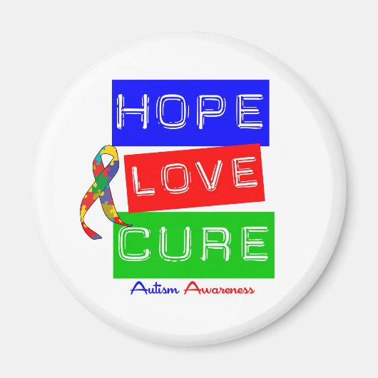 Autismus Hope Liebe Cure Magnet (Vorne)