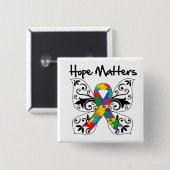 Autismus Hope Matters Button (Vorne & Hinten)