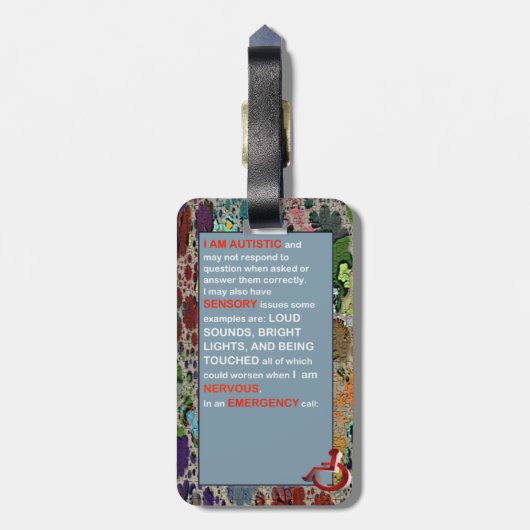 Autismus I HAT AUTISMUS Laggage Umbau Gepäckanhänger (Rückseite vertikal)