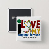 AUTISMUS I Liebe mein autistischer Bruder 2 Button (Vorne & Hinten)