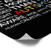 Autismus Ich bin mehr als Autismus Poster (Ecke)