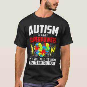 Autismus Ich habe Supermächte Month Ribbon Puzzle T-Shirt