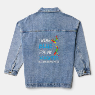 Autismus ich trage Blau für meine Tochter Awarenes Jeansjacke