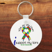 Autismus Ich unterstütze meine Söhne Schlüsselanhänger (Vorderseite)