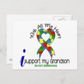 Autismus ich unterstütze meinen Großvater Postkarte (Vorne/Hinten)