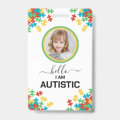 Autismus-ID Kind oder Erwachsener Medizinisches Wa Ausweis (Vorderseite)