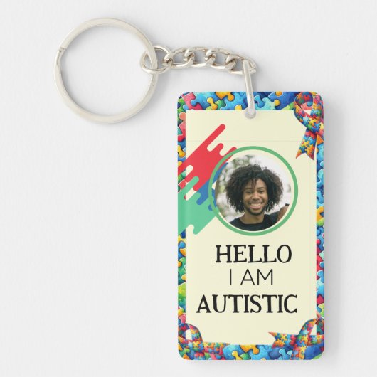 Autismus-ID Kind oder Erwachsener Schlüsselanhänger (Vorderseite)