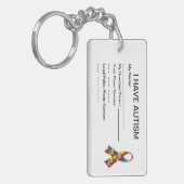 Autismus Identifikations-Schlüsselkette Schlüsselanhänger (Vorderseite links)