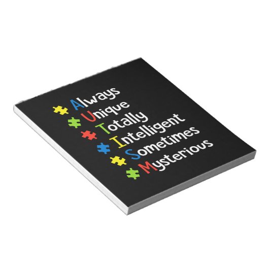 Autismus immer einzigartig, manchmal völlig intell notizblock (angewinkelt)