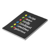 Autismus immer einzigartig, manchmal völlig intell notizblock (Rotiert)