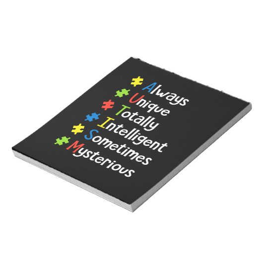 Autismus immer einzigartig, manchmal völlig intell notizblock (Rotiert)