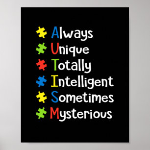 Autismus Immer Einzigartig Total Intelligent Manch Poster