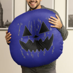 Autismus-Inspiriert Jack-o’-Lantern Halloween Rundes Kissen