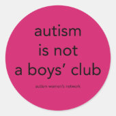 Autismus ist kein Jungenclub: Aufkleber (Vorderseite)