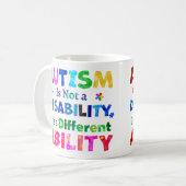 AUTISMUS ist keine Behinderung Kaffeetasse (Vorderseite Links)