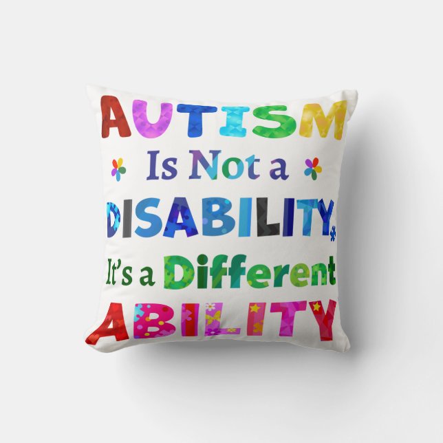 AUTISMUS ist keine Behinderung Kissen (Vorderseite)
