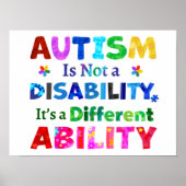 AUTISMUS ist keine Behinderung Poster (Vorne)