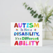 AUTISMUS ist keine Behinderung Postkarte (Stehend Vorderseite)