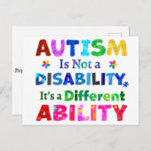 AUTISMUS ist keine Behinderung Postkarte (Vorne/Hinten)