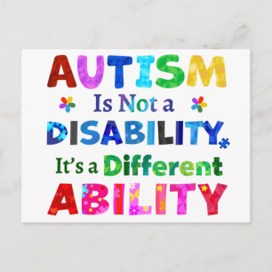AUTISMUS ist keine Behinderung Postkarte
