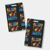 Autismus ist keine Behinderung, sondern eine ander Ausweis (Vorder- & Rückseite)