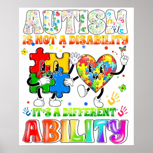 autismus ist keine behinderung, sondern eine ander poster (Vorne)