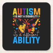 Autismus ist keine Behinderung, sondern eine ander Rechteckiger Pappuntersetzer (Vorderseite)