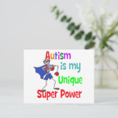 Autismus ist mein einzigartiger Super-Power Postkarte (Stehend Vorderseite)