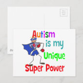 Autismus ist mein einzigartiger Super-Power Postkarte (Vorne/Hinten)