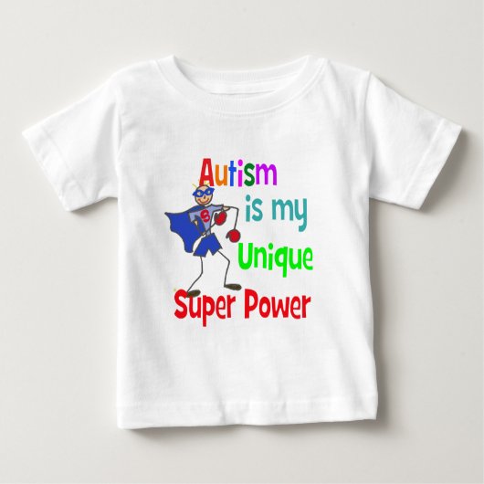 Autismus ist mein einzigartiger SuperPower Baby T-shirt (Vorderseite)