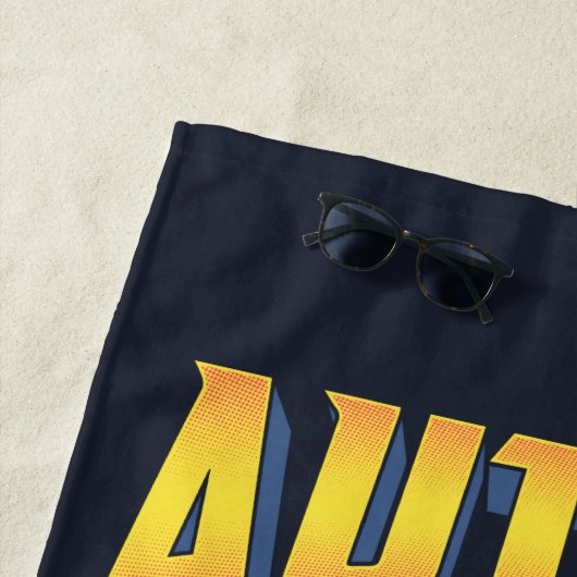 Autismus ist mein Personalisierter Supermachtname Strandtuch (Beispiel)