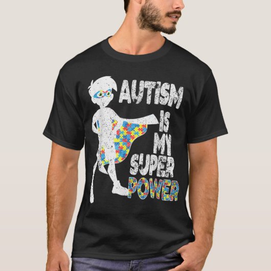 Autismus ist mein Super-Power, Autismus Bewusstsei T-Shirt (Vorderseite)