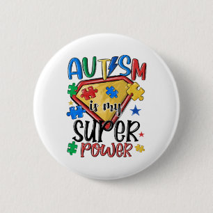 Autismus ist mein Super-Power Autismus Bewusstsein Button