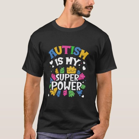 Autismus ist mein Super-Power Autismus Bewusstsein T-Shirt (Vorderseite)
