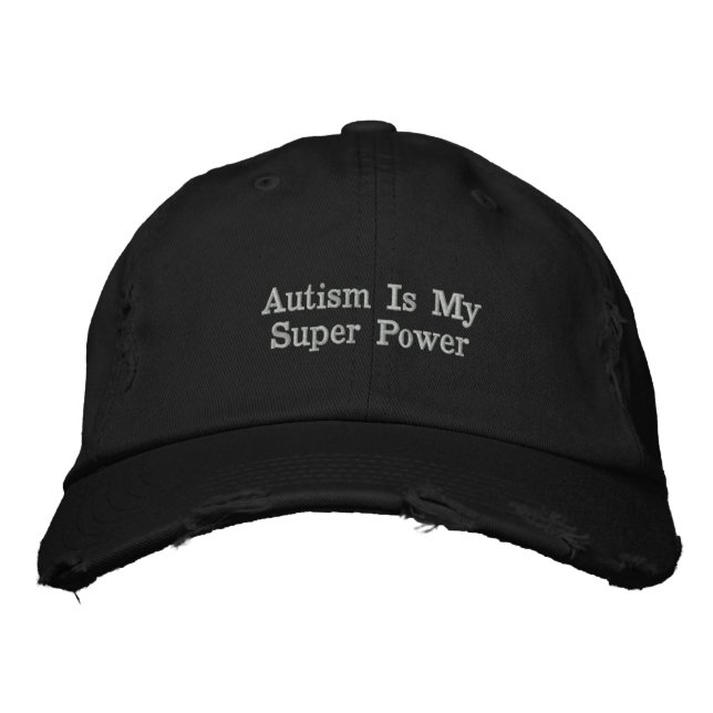 Autismus ist mein Super-Power bestickte Cap Bestickte Baseballkappe (Vorderseite)
