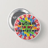 Autismus ist mein Super-Power Button (Vorne & Hinten)