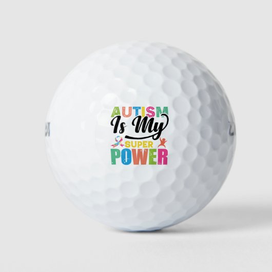 Autismus ist mein Super-Power Golfball (Vorderseite)