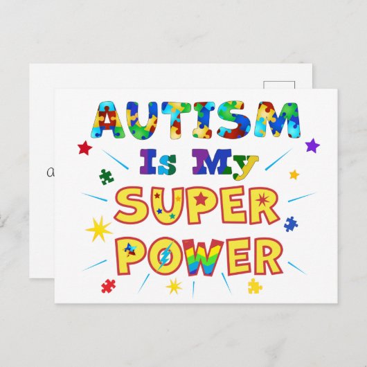 Autismus ist mein Super-Power Postkarte (Vorne/Hinten)