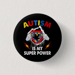 Autismus ist mein Super-Power Superhero Puzzle Aut Button