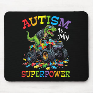 Autismus ist mein Superkraft Trucker Dinosaurier B Mousepad