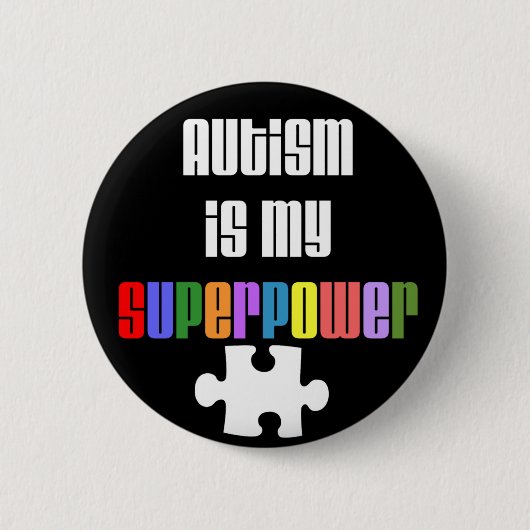 Autismus ist mein Supermachtknopf Button (Vorderseite)