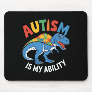 Autismus ist meine Fähigkeit Dinosaurier Puzzle De Mousepad