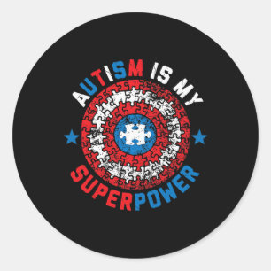 Autismus ist meine Superkraft Autism Bewusstsein A Runder Aufkleber