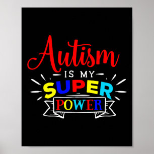 Autismus ist meine Superkraft - Bunter autistische Poster
