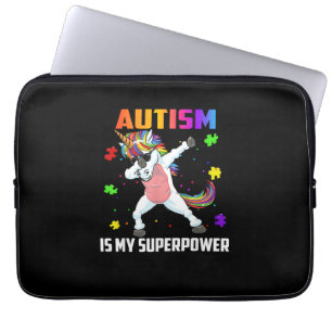 Autismus ist meine Superkraft Dabbing Einhorn Gesc Laptopschutzhülle