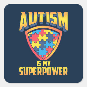 Autismus ist meine Superkraft-Puzzle Quadratischer Aufkleber