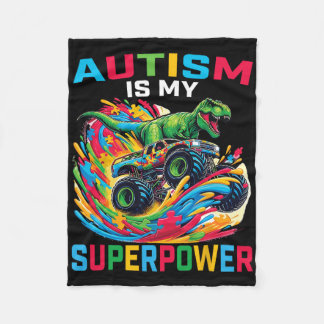 Autismus ist meine Supermacht Dino T Rex Monster T Fleecedecke